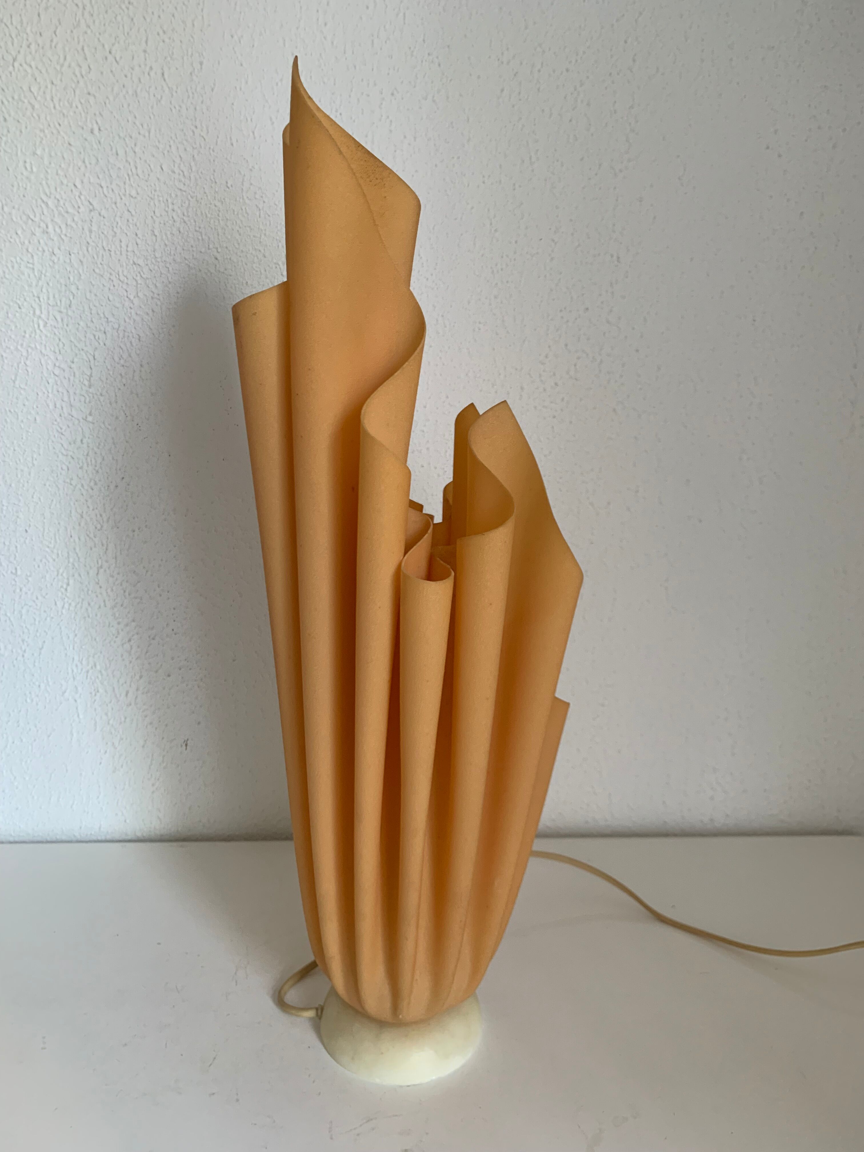 Vintage 1970s Athena Georgia Jacob Salmon Draped Lamp - 50 cm