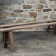Pair of large solid wood benches XIXth