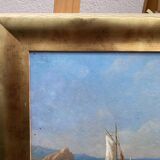 French School of the 20th century, Mediterranean seaside, oil on panel