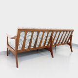 Banquette canapé 3 places scandinave Arne Wahl Iversen pour Komfort en teck