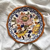 Gien earthenware plate with peony decoration