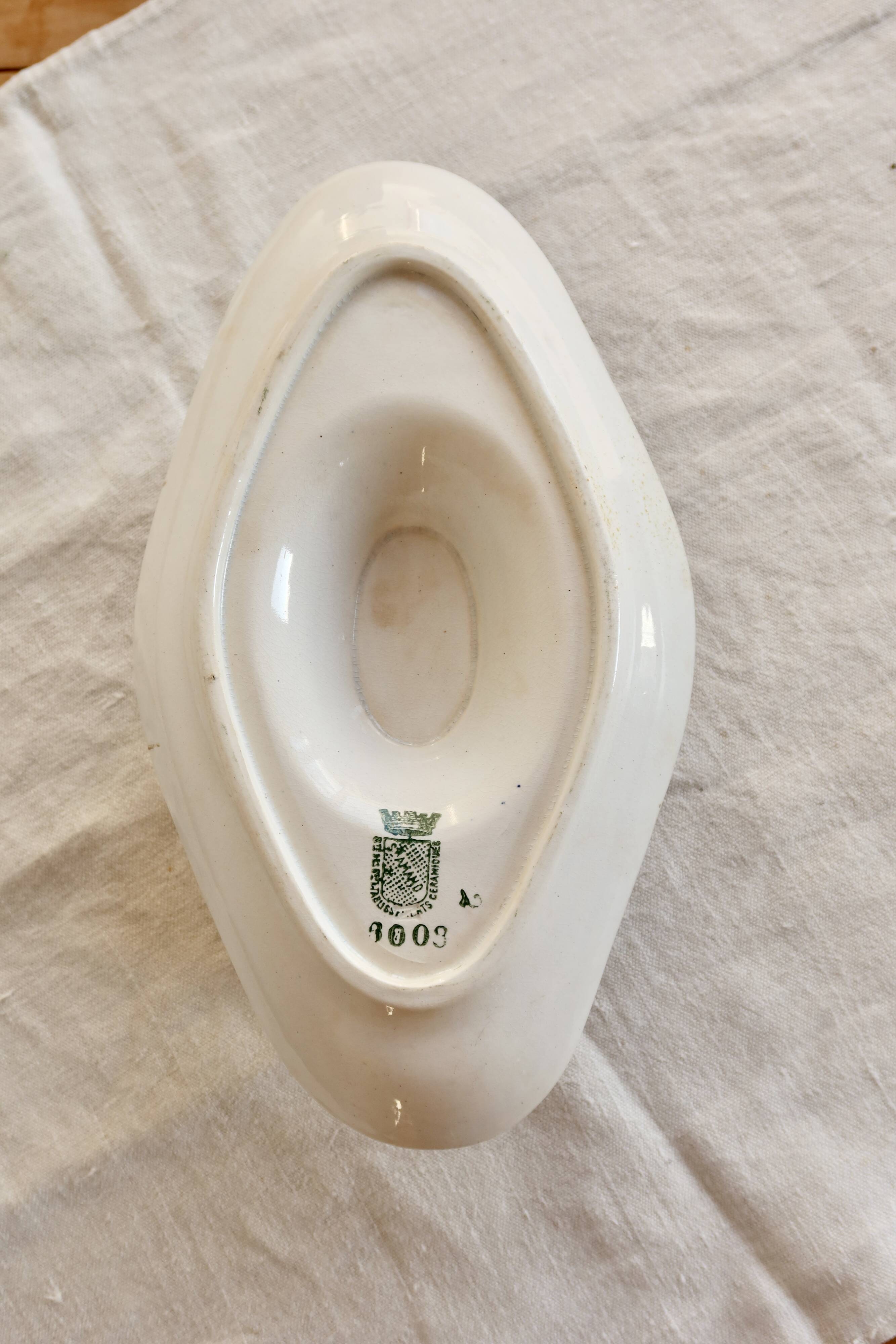 Old ironstone sauce boat Saint-Amand model 3003