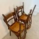 Set of 4 old vintage Baumann 50s wooden bistro chairs