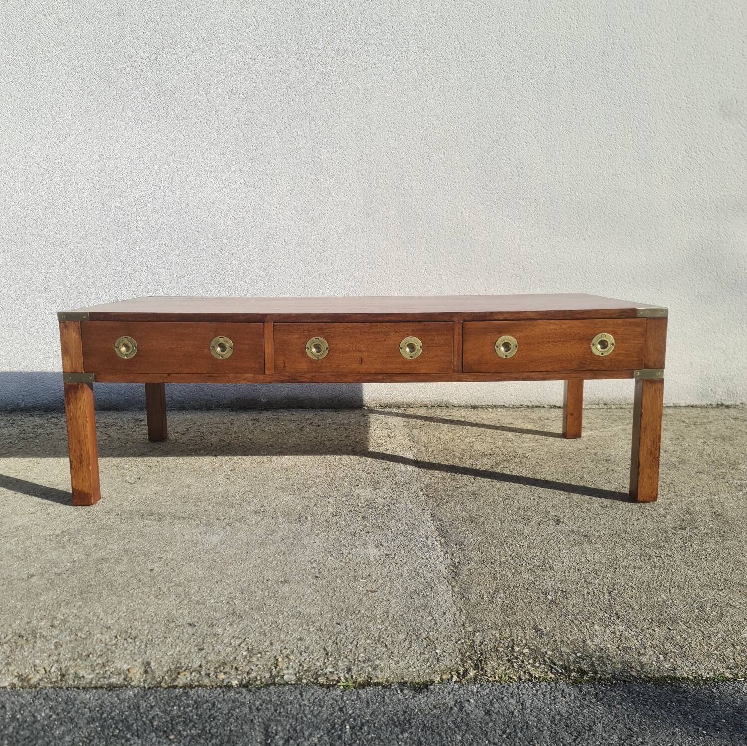 Table basse campagne militaire, marine, vintage