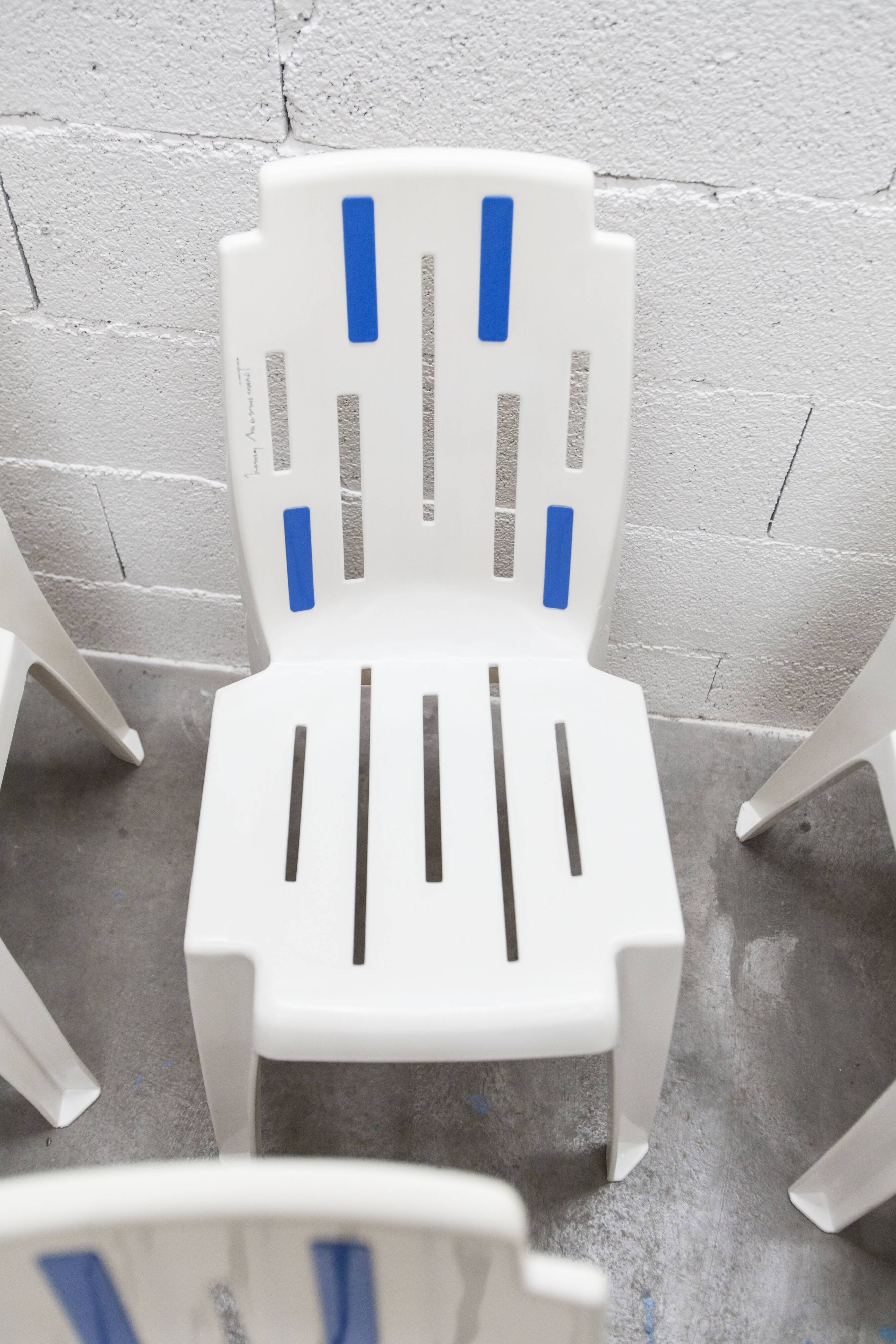6 Mambo design chairs by Pierre Paulin, Henry Massonet line, by Stamp 1990.