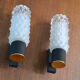 Pair of Arlus sconces with golden brass and glass, 50