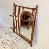 Rattan wall coat rack