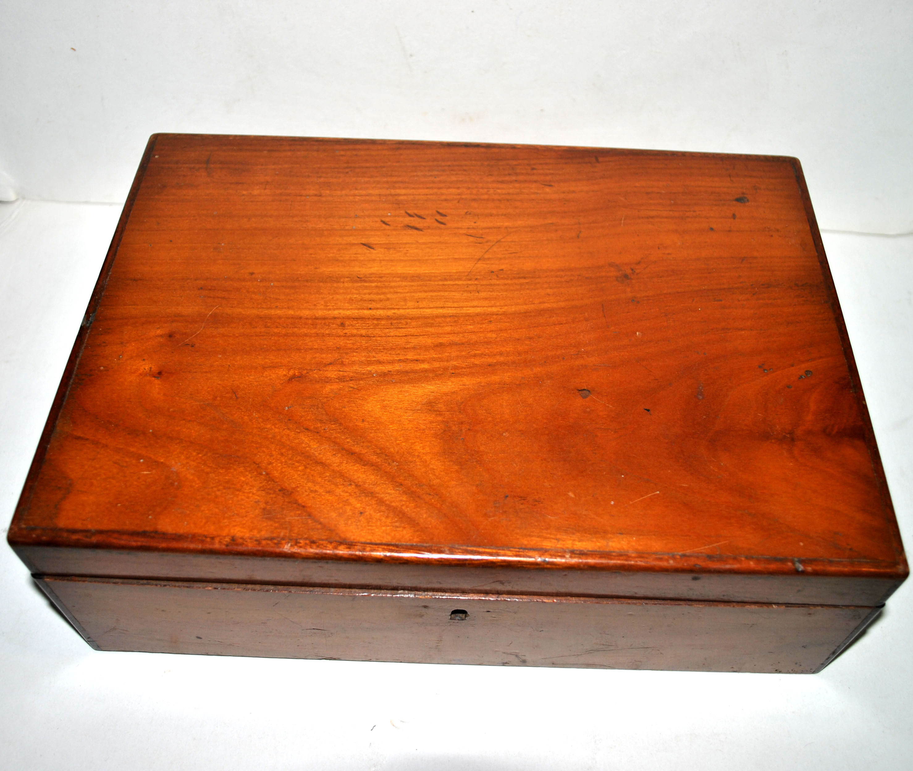 Old walnut box - jewelry or game box 27x19x8