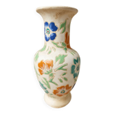 Vase ancien Art Déco style Émaux de Longwy fleurs polychromes - 1920/3