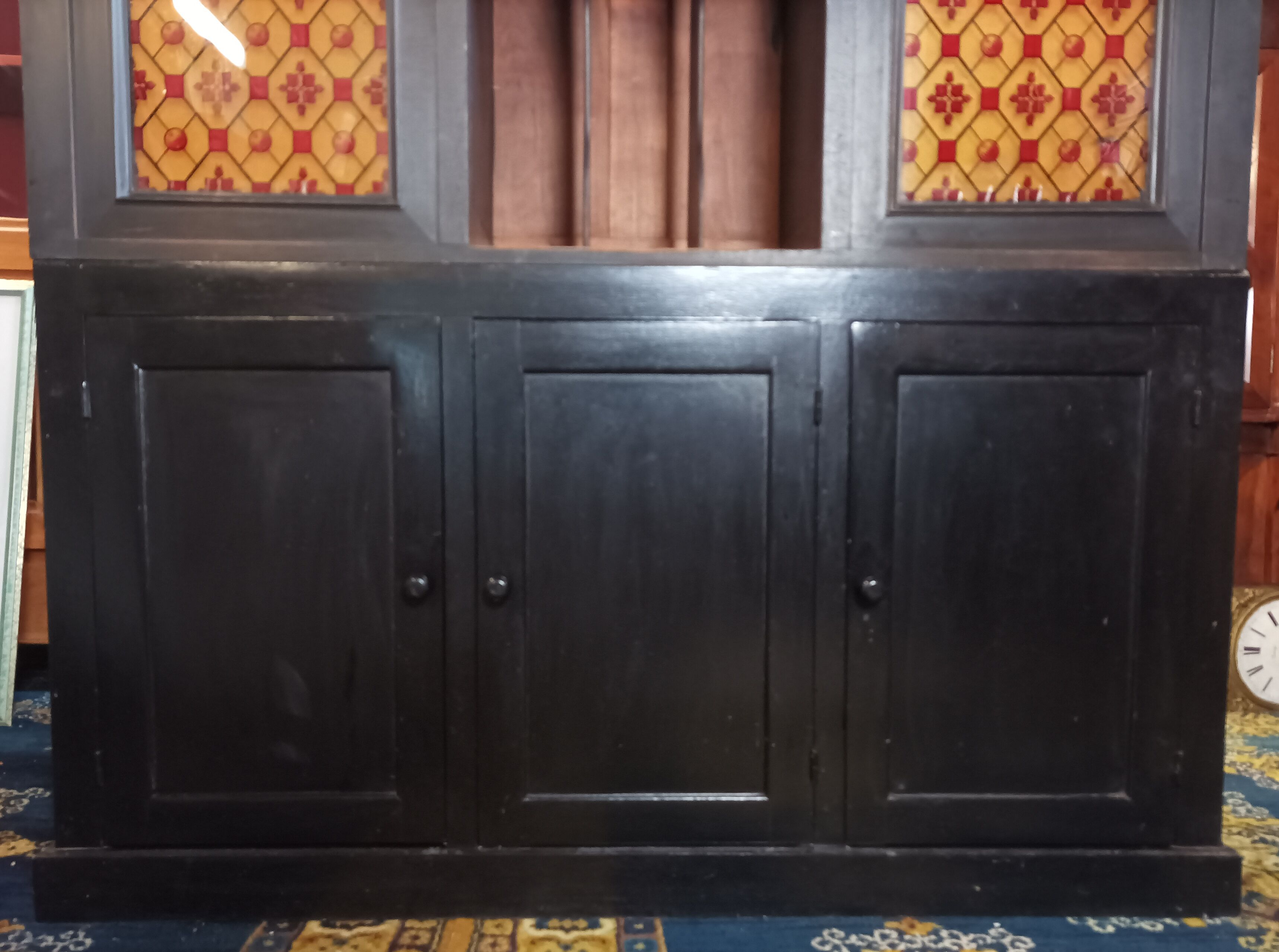 Vintage painted wooden bookcase