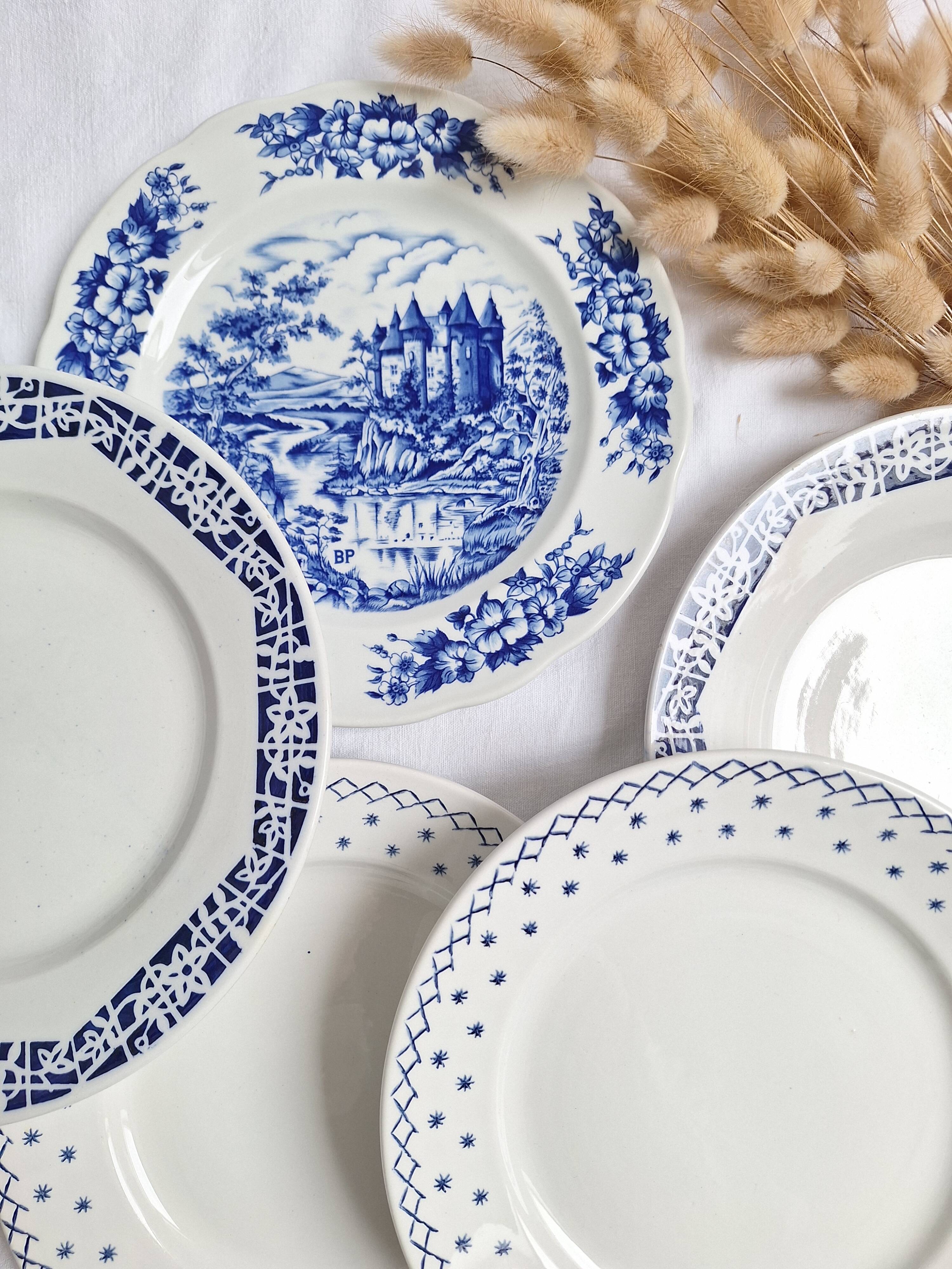 Vintage blue dinner plates