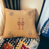Oreiller en soie de cactus, coussin sabra marocain