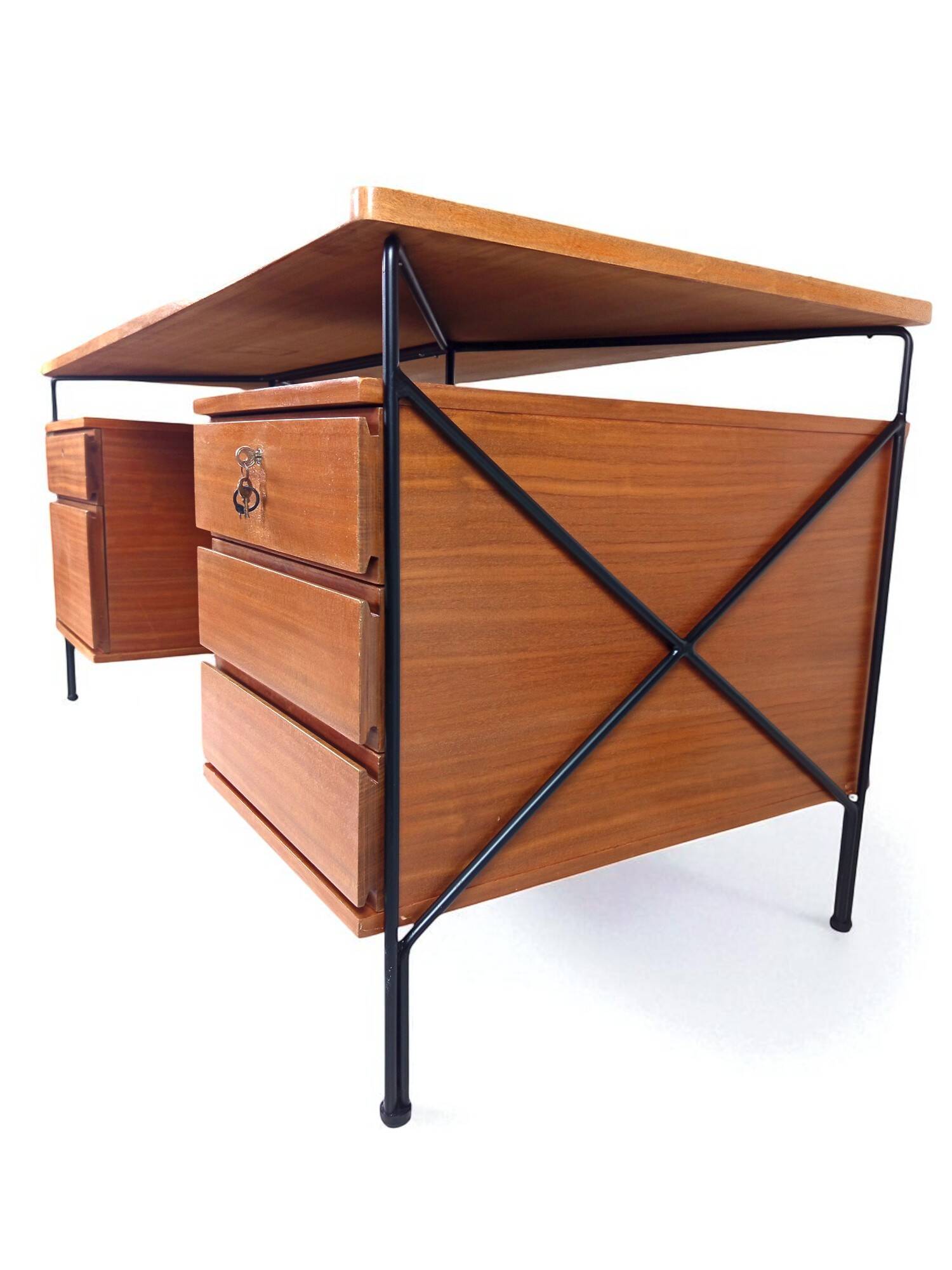 Double caisson desk modernist ARP (Guariche, Motte, Mortier) – 1955