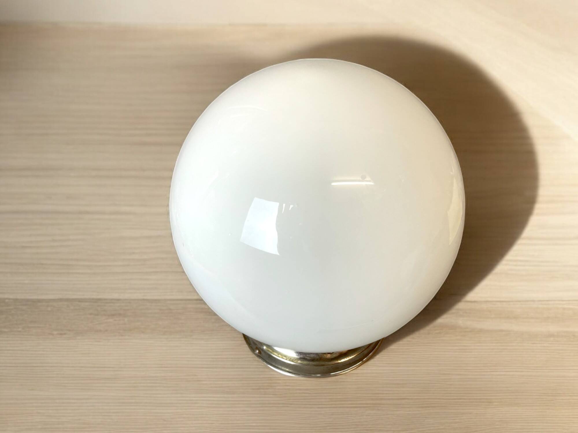 Small white glass flush mounting ceiling light