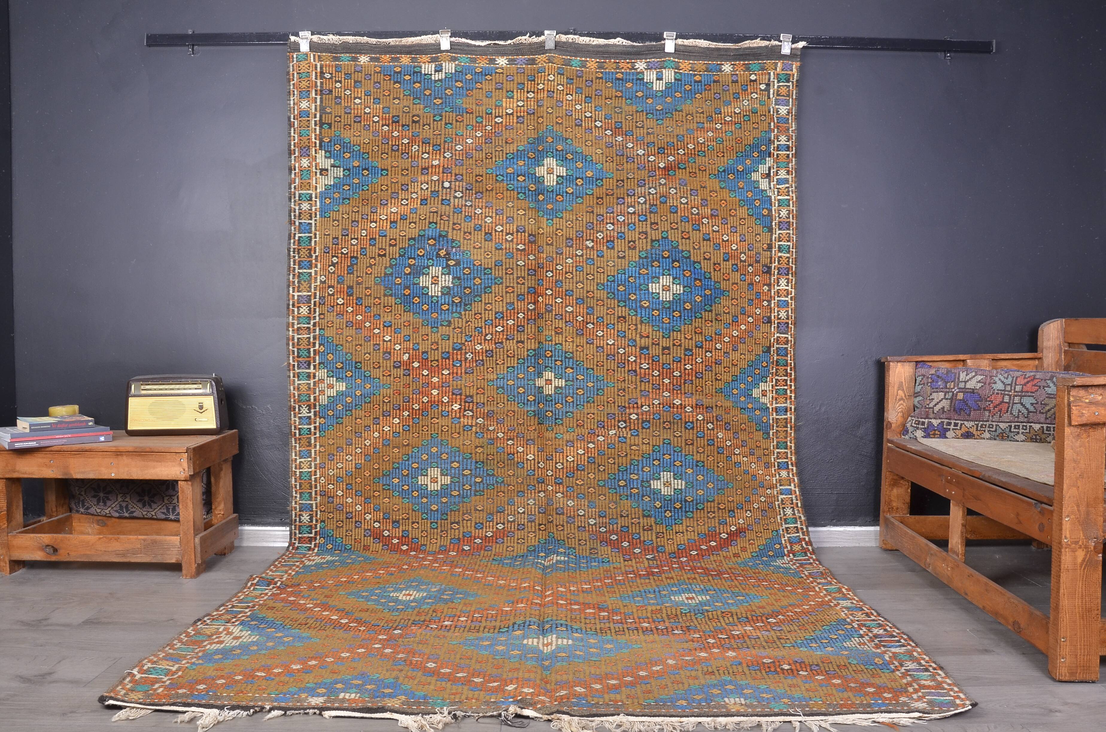 Oushak Anatolian Vintage Kilim Rug sku 1879