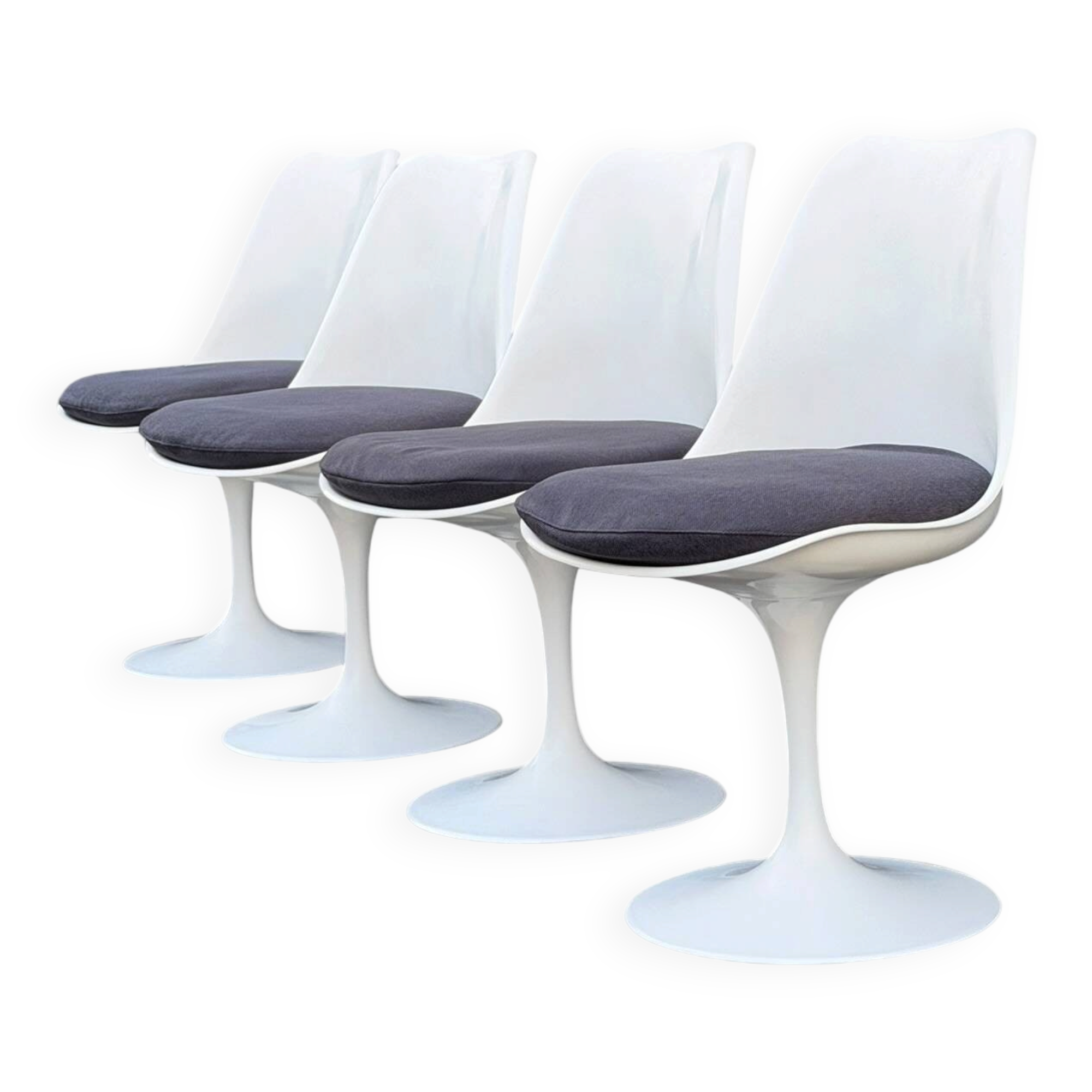Suite de 4 Chaises Tulipe Eero Saarinen pour Knoll - Modèle Fixe