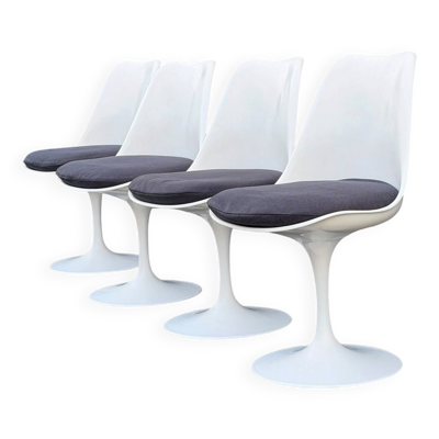 Suite de 4 Chaises Tulipe Eero Saarinen pour Knoll - Modèle Fixe