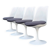 Suite de 4 Chaises Tulipe Eero Saarinen pour Knoll - Modèle Fixe