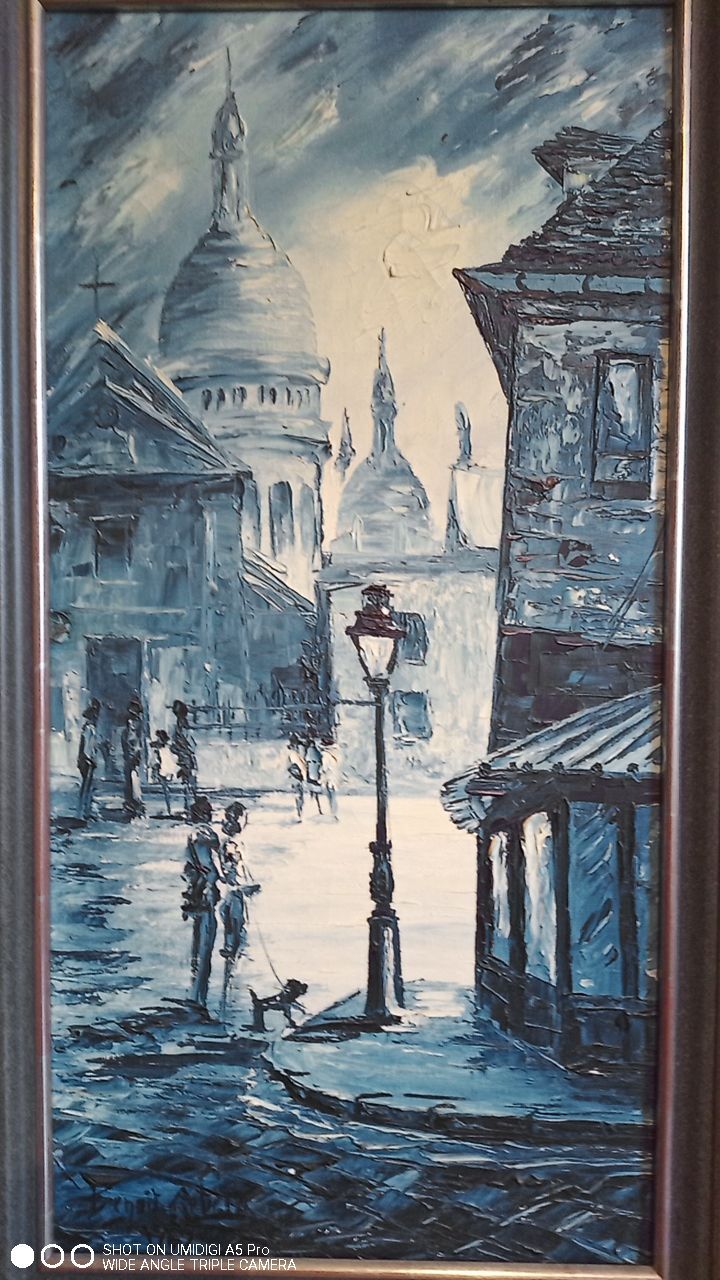 Huile sur toile signée benoit-gebelin (1913 - ? ) paris la nuit datée 1965