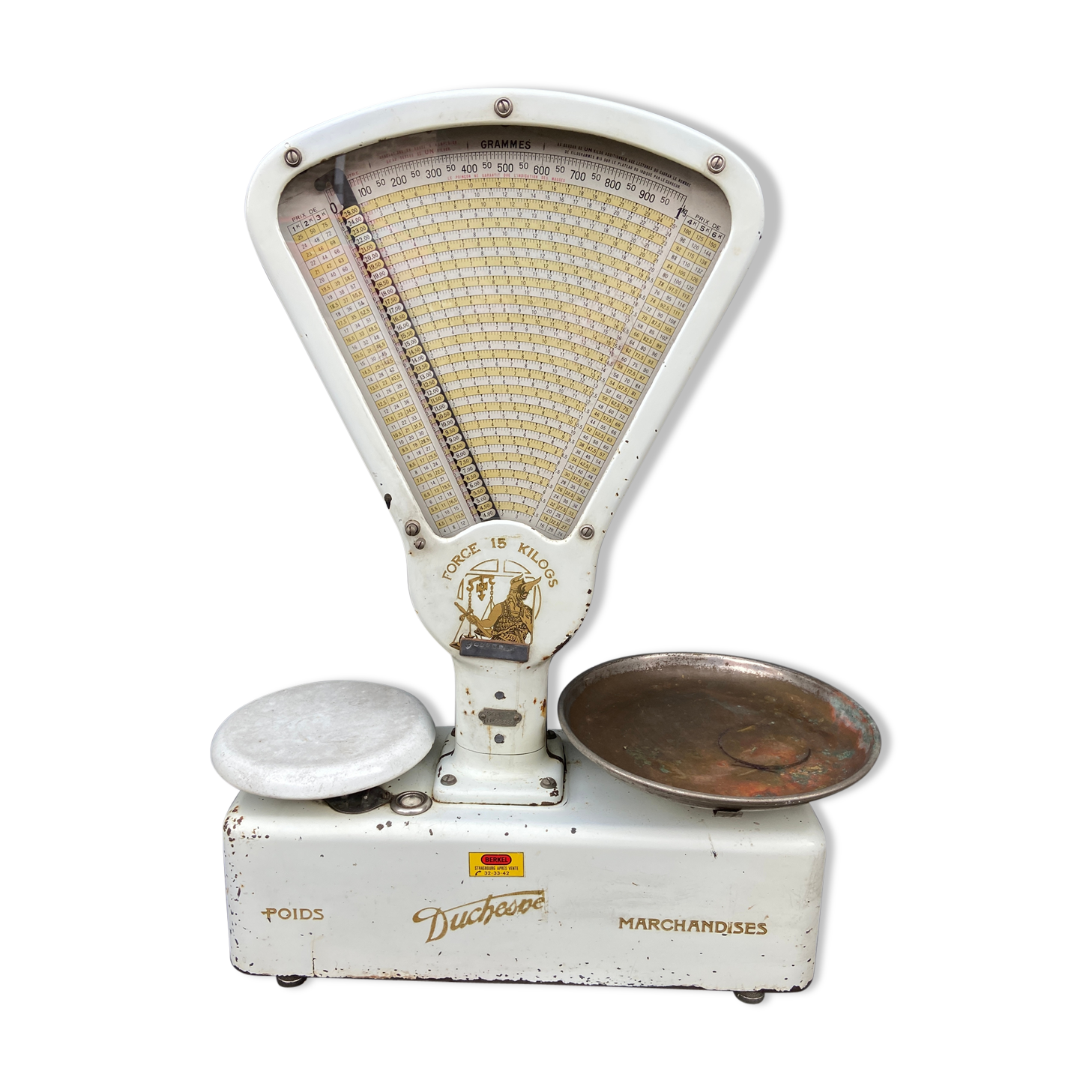 large grocer's scale Old Duchesne Vintage 1950