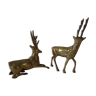 2 cerfs en bronze