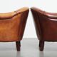 Ensemble de 2 fauteuils club en cuir de mouton