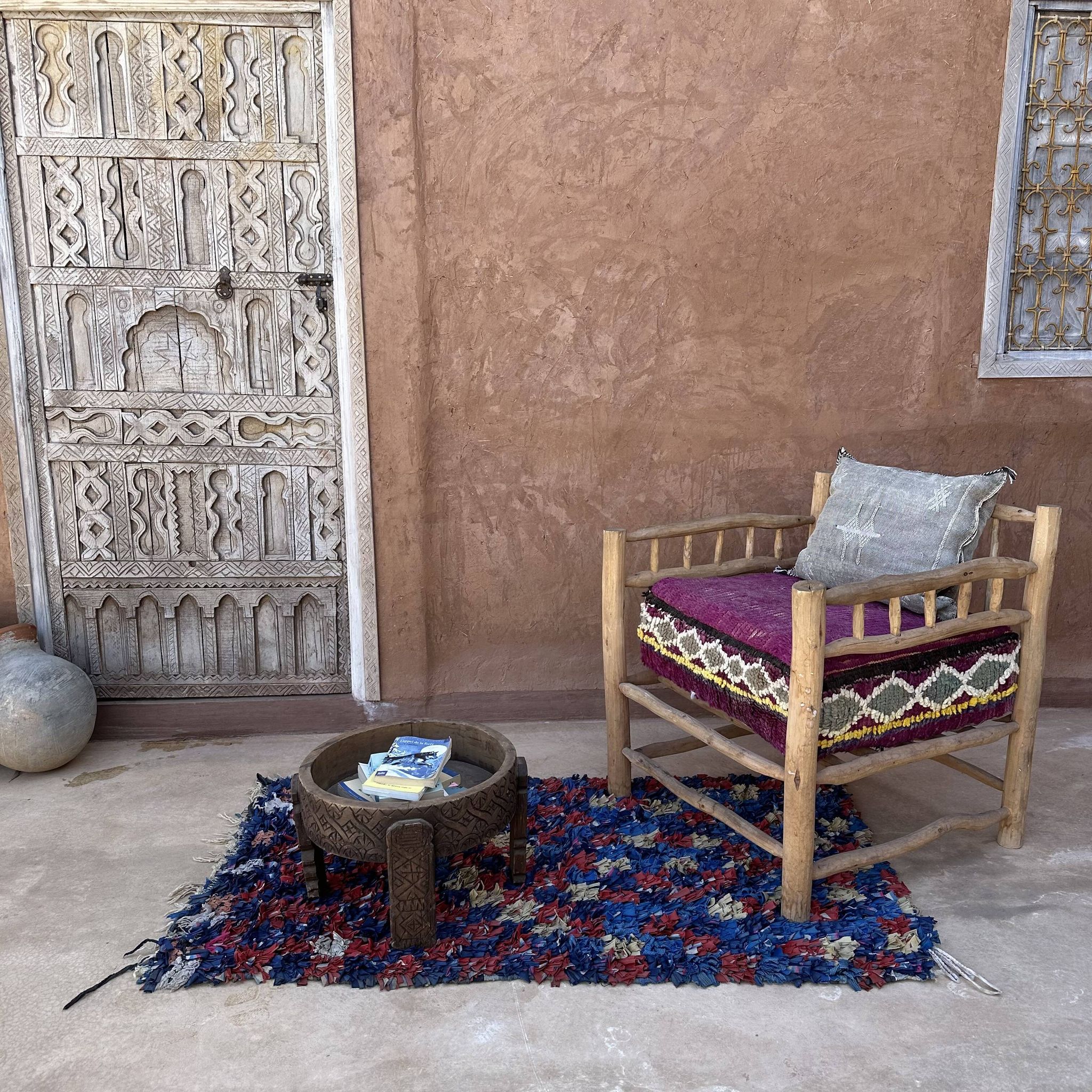 Tapis Marocain  Boucherouite coloré - 86 x 152 cm