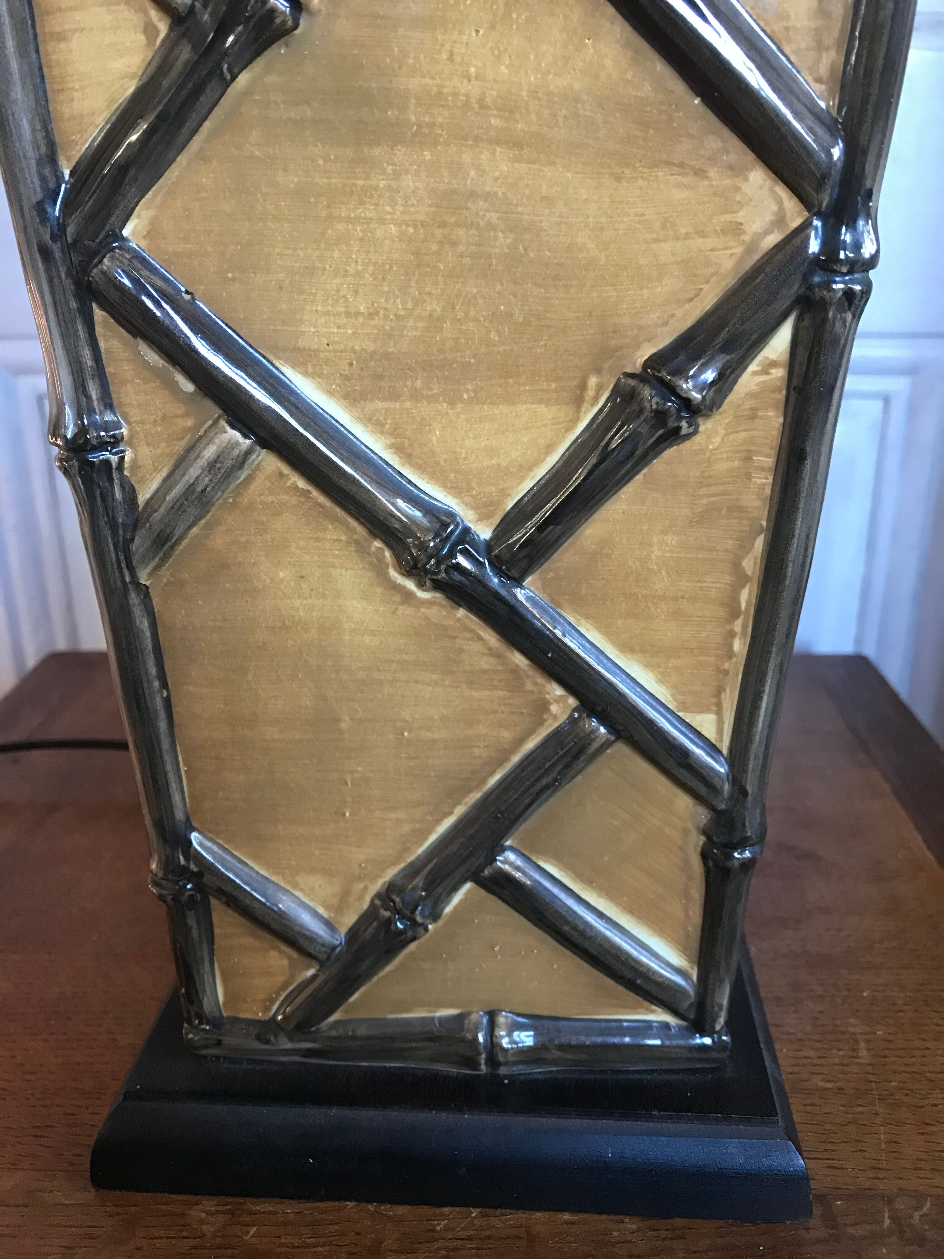 Vintage ceramic lamp bamboo style