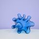 vintage mouth-blown blue glass vase