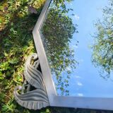Miroir ancien biseauté à décor feuillage – Style Art déco