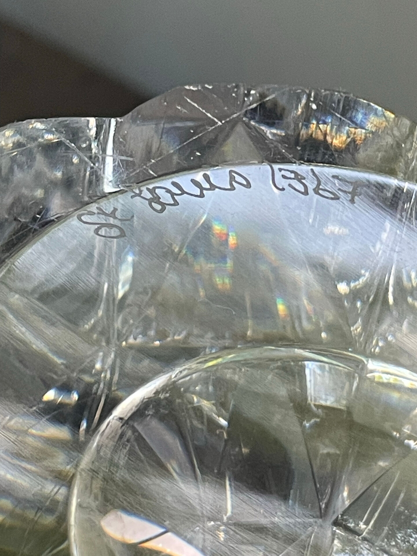 large cut crystal vase Saint Louis 1967