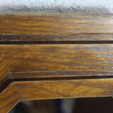 Octagonal oak mirror