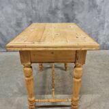 Antique pine table, folding and rotating