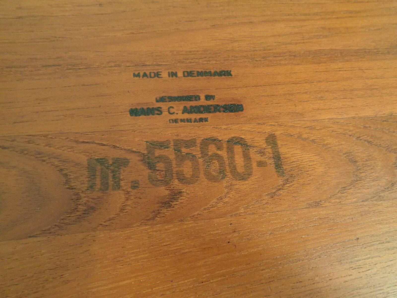 Mid-Century Teak Side Table by Hans C. Andersen, 1950s