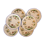 6 assiettes à dessert oiseaux du paradis Gien