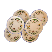 6 assiettes à dessert oiseaux du paradis Gien