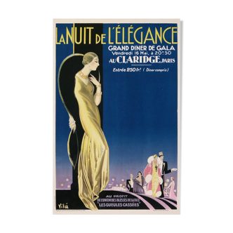 Poster by Emilio Vila "La nuit de l'élégance", 1927 - Robillon 60 x 39 cm