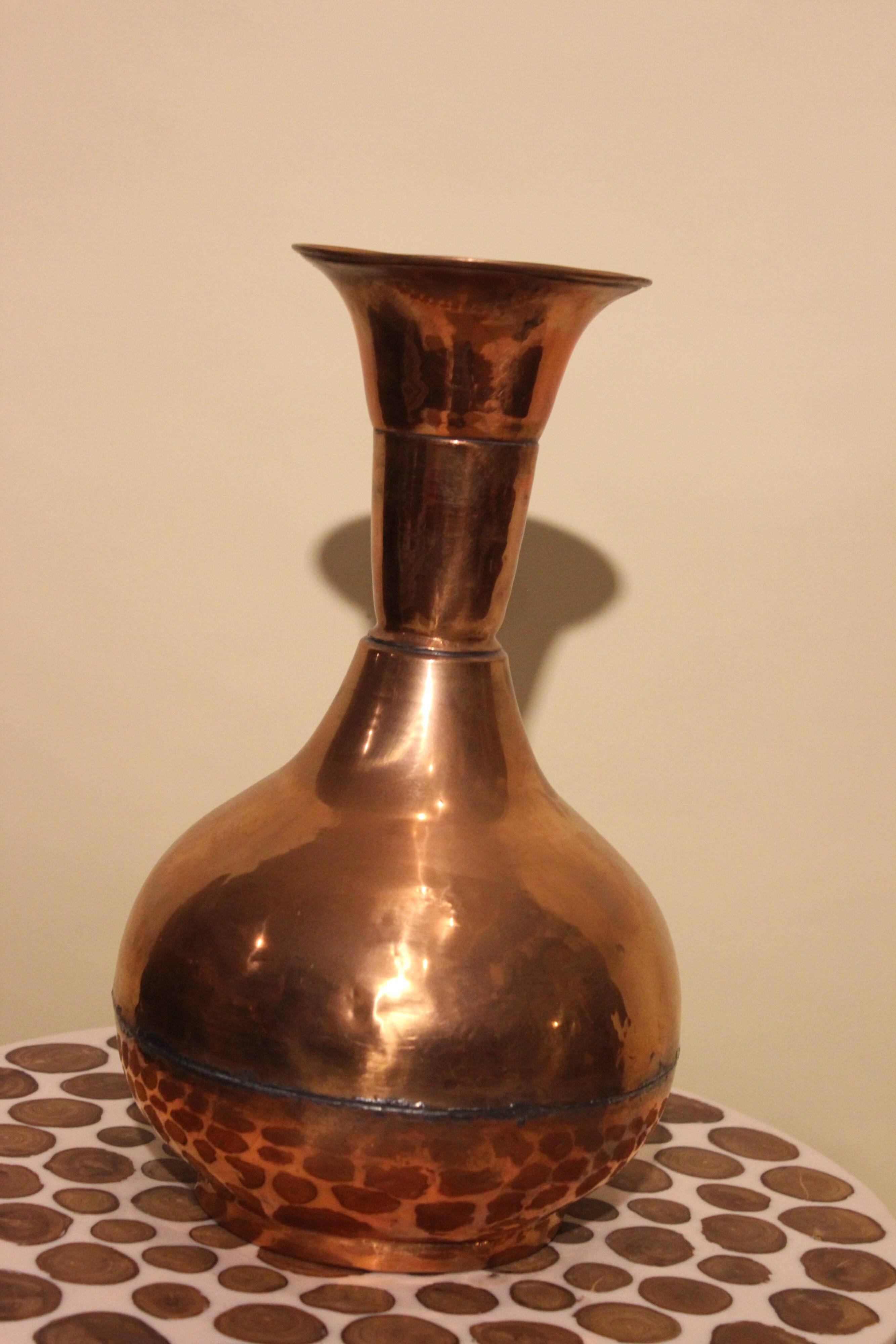 Red copper vase