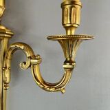 Pair of Gilt Bronze Wall Sconces, Louis XVI Style, 20th Century