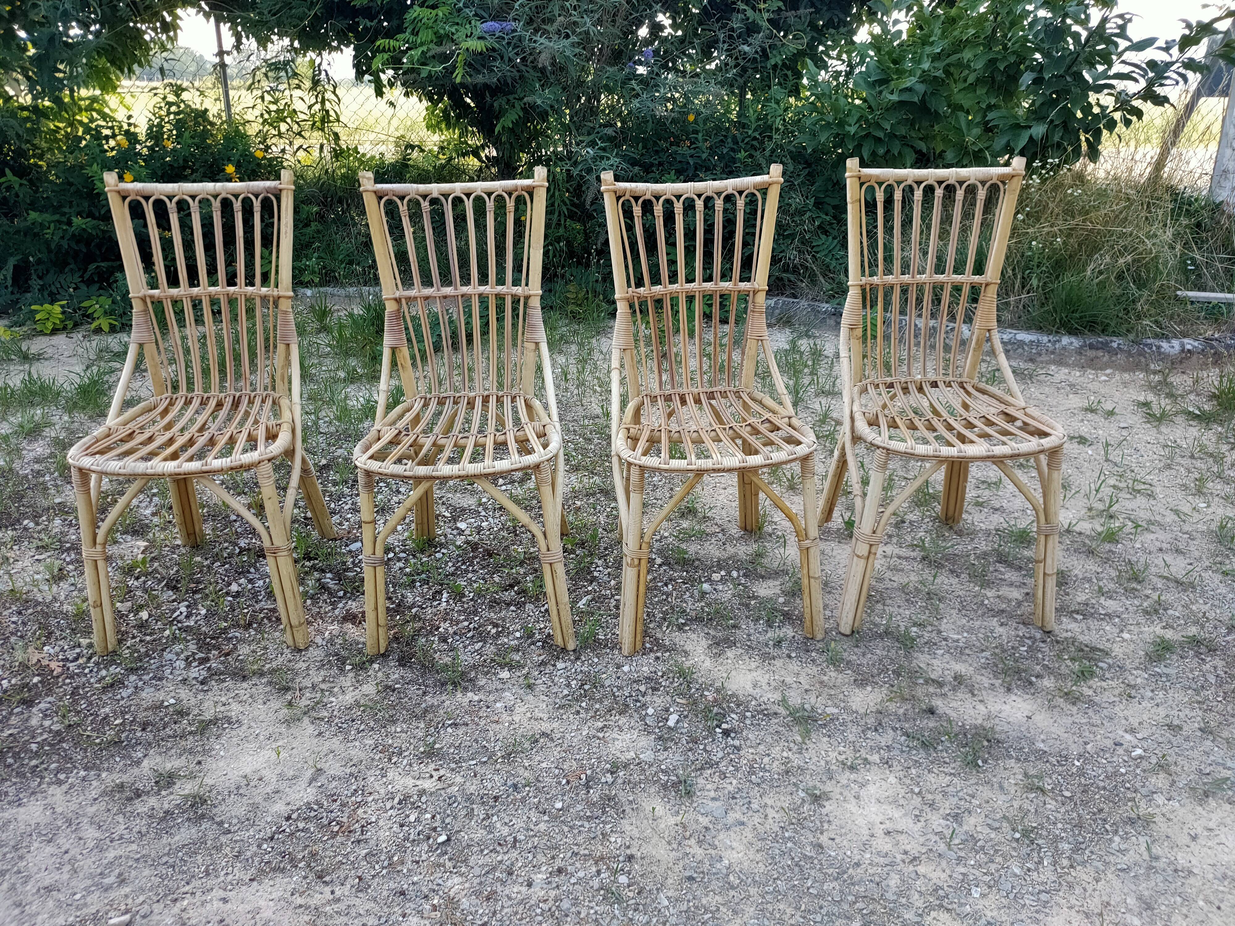 4 rattan chairs