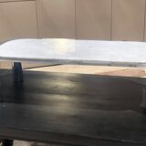 Marble and chrome steel coffee table, Italian design 1970