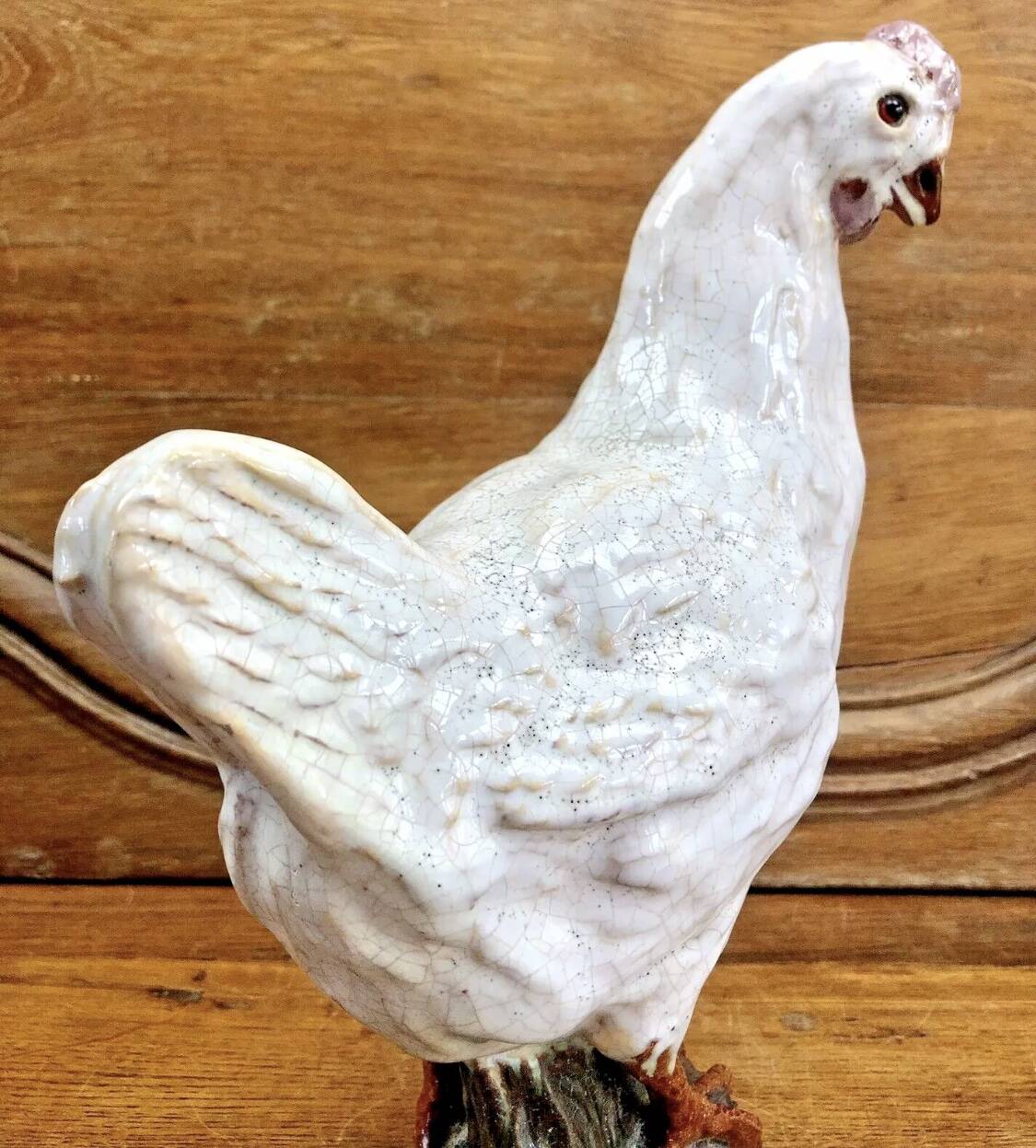 Terracotta hen Bavent XIX sulphide eyes