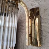 Applique murale laiton et pampilles cristal