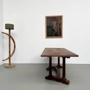 Table de repas ou bureau Art Déco en chêne et hêtre – Années 1930
