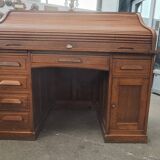 Ancien bureau américain à persienne en S chêne vers 1940