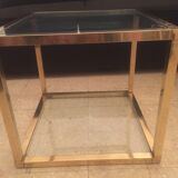 Table basse cube laiton