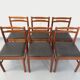 Suite of 6 vintage Scandinavian teak and skai chairs from the 60s