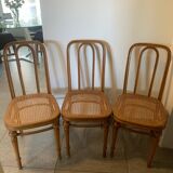 Set of three Jacob & Josef Kohn caned chairs