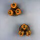 French floral bouquet three-light ceiling or wall light, gilt iron, 1940s
