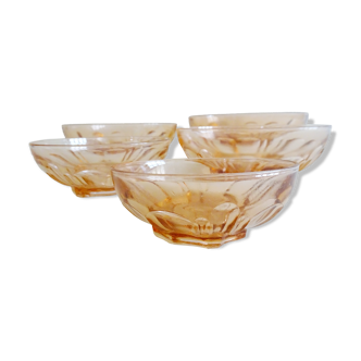 Rose glass bowl set, BVB France